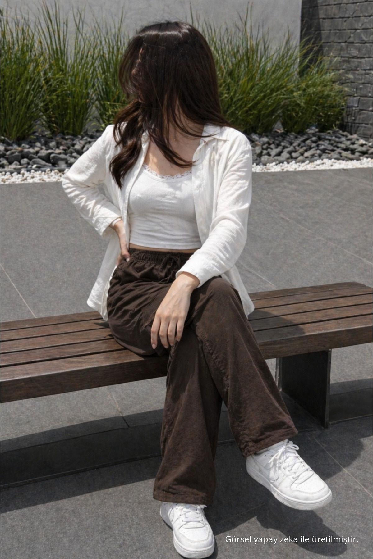 Kadın Premium Jogger Relax Fit Yazlık Kahve Keten Pantolon 5