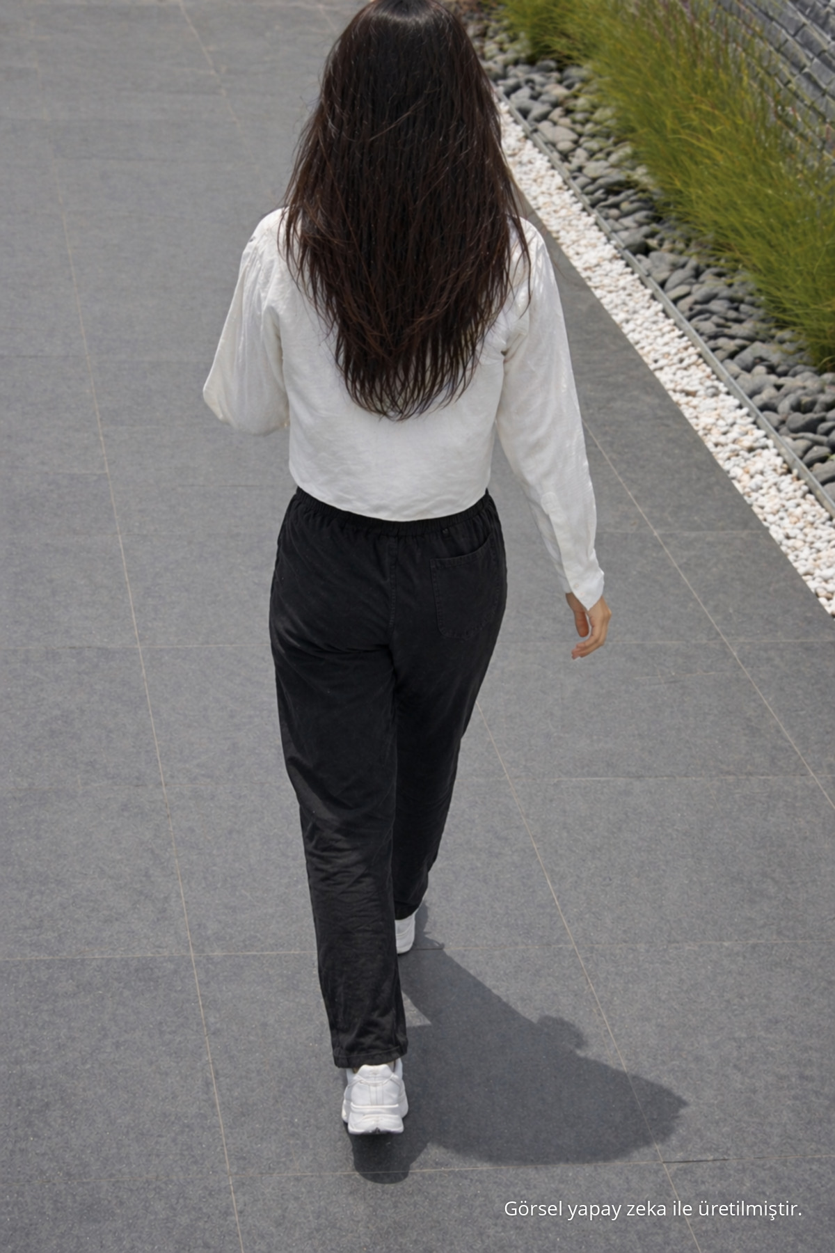 Kadın Premium Jogger Relax Fit Yazlık Siyah Keten Pantolon 6