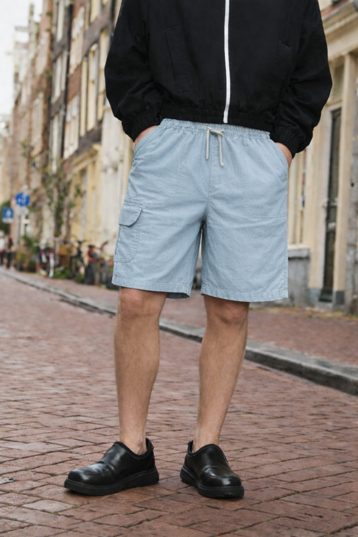 Erkek Premium Jogger Relax Kargo Cepli Açık Keten Şort 7