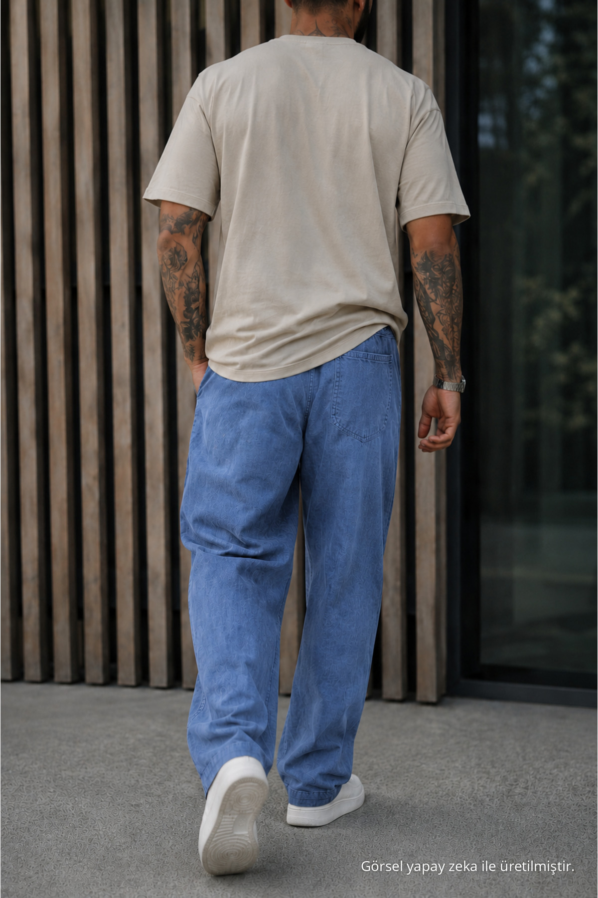 Erkek Premium Jogger Relax Fit Füme Keten Pantolon 6