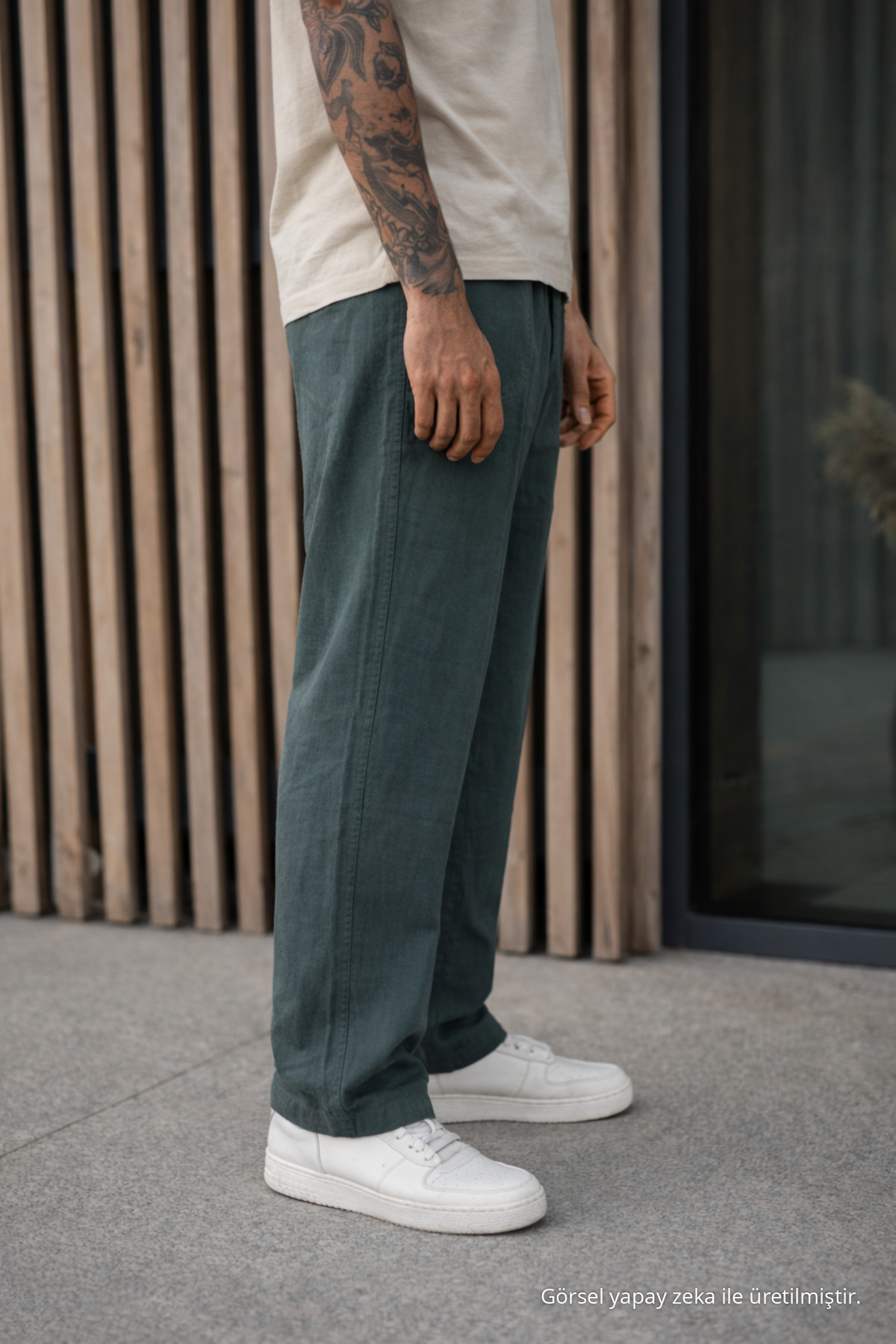 Erkek Premium Jogger Relax Fit Koyu Keten Pantolon 4