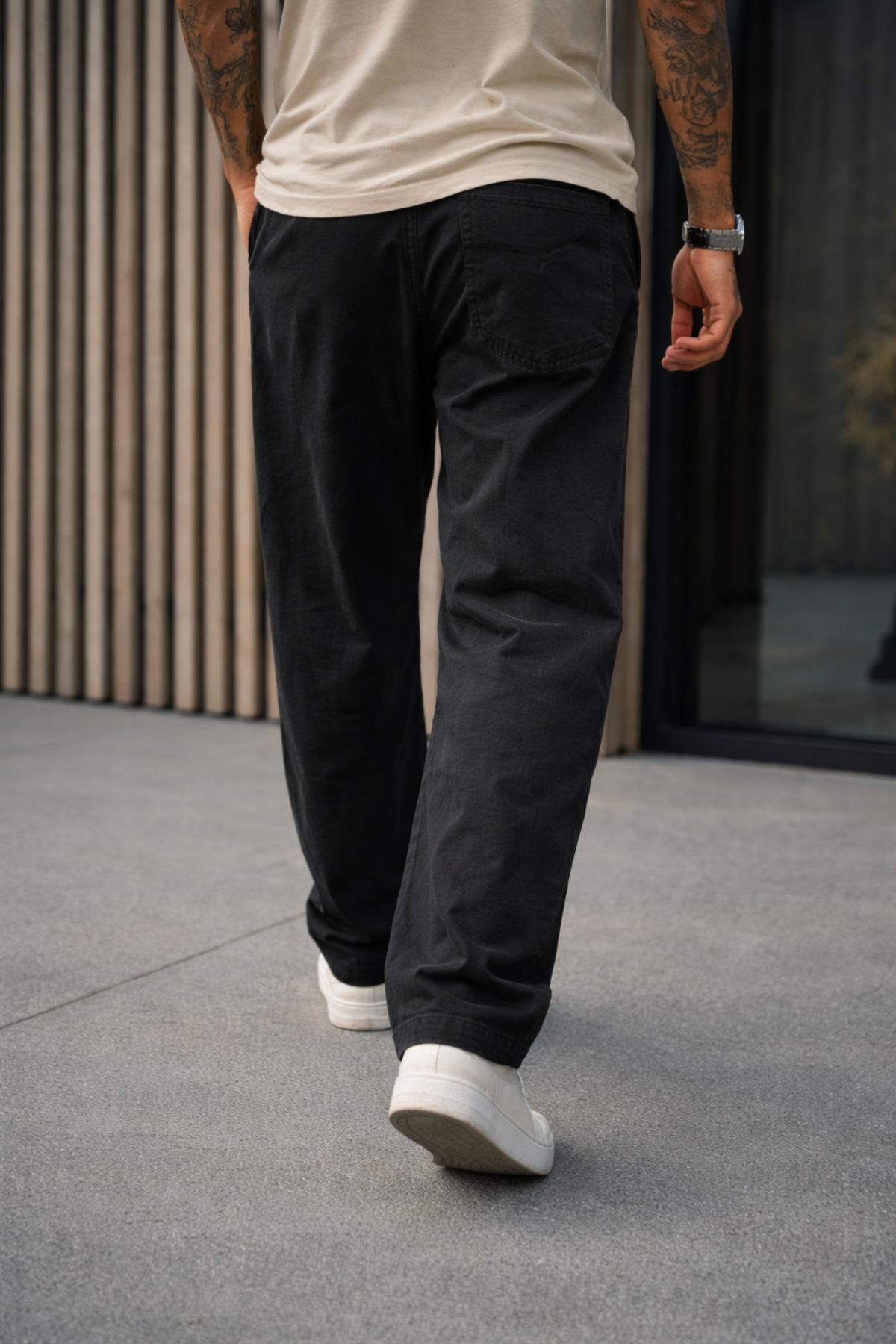 Erkek Premium Jogger Relax Fit Siyah Keten Pantolon 6