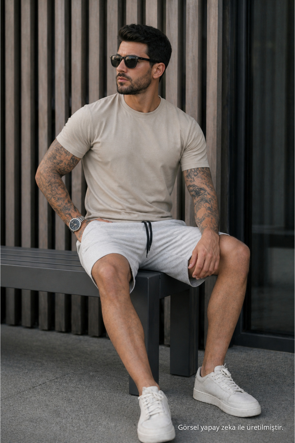 Erkek Regular Fit Cepli Beli Bağcıklı Açık Basic Şort 4