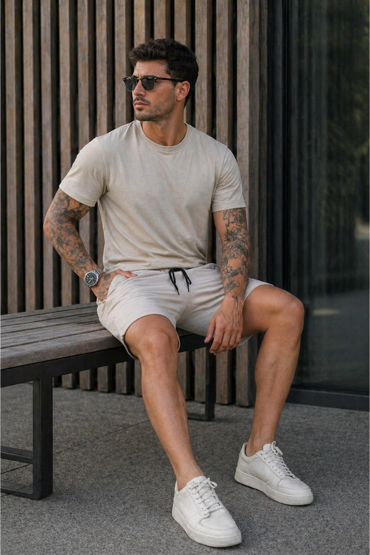 Erkek Regular Fit Cepli Beli Bağcıklı Kırmızı Basic Şort 5