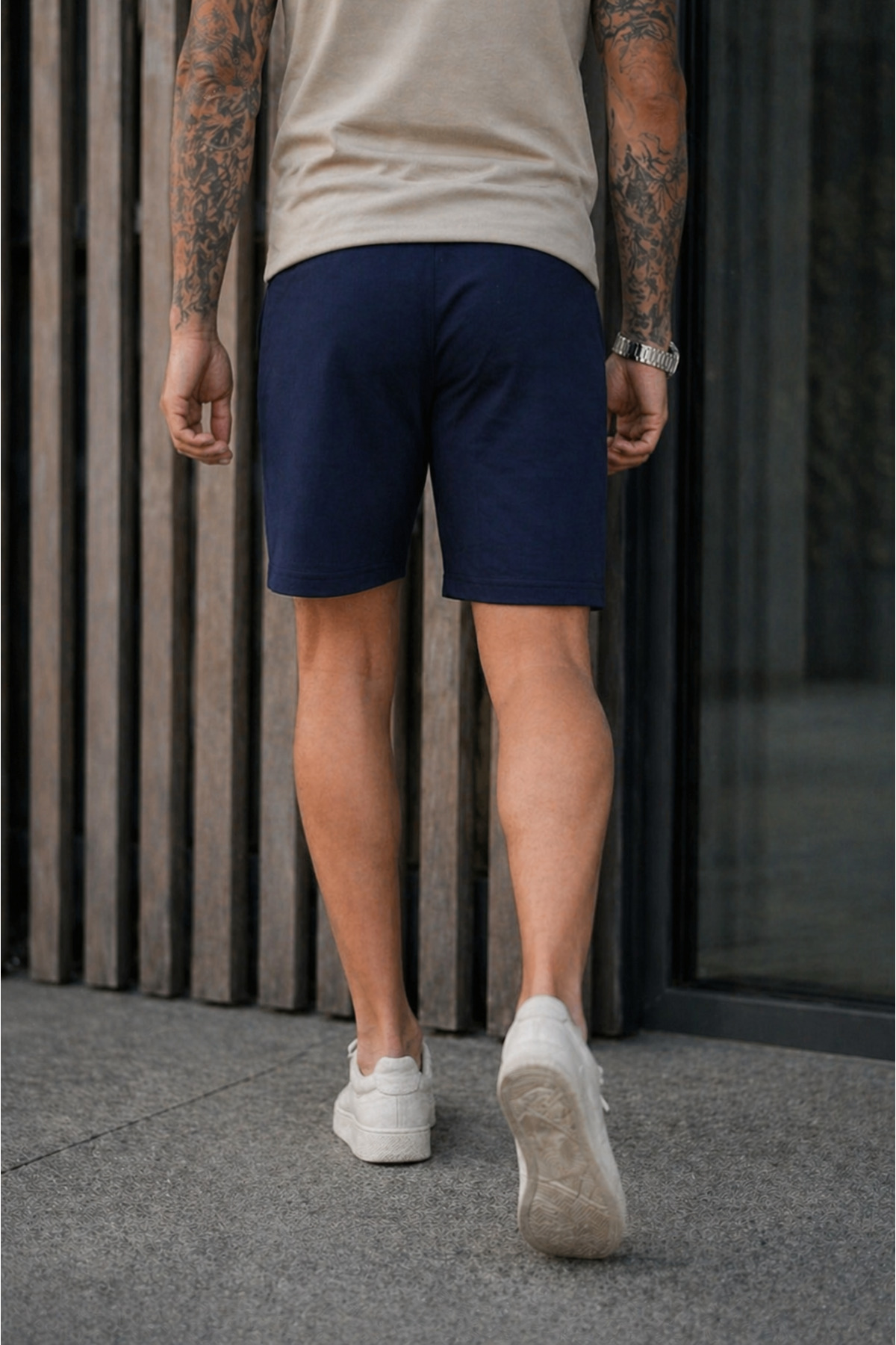 Erkek Regular Fit Cepli Beli Bağcıklı Lacivert Basic Şort 6