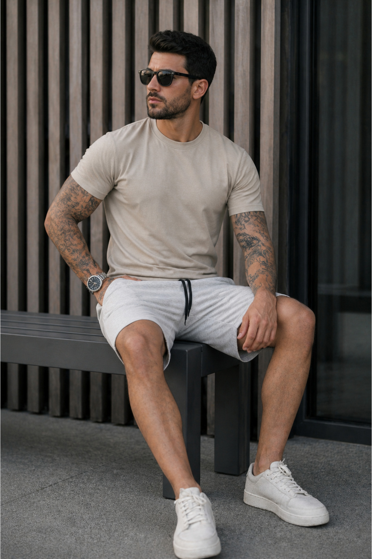 Erkek Regular Fit Cepli Beli Bağcıklı Açık Basic Şort 4