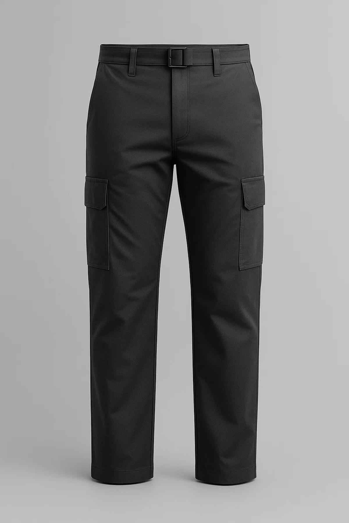 Erkek Yüksek Bel Kargo Cepli Füme Baggy Pantolon 3