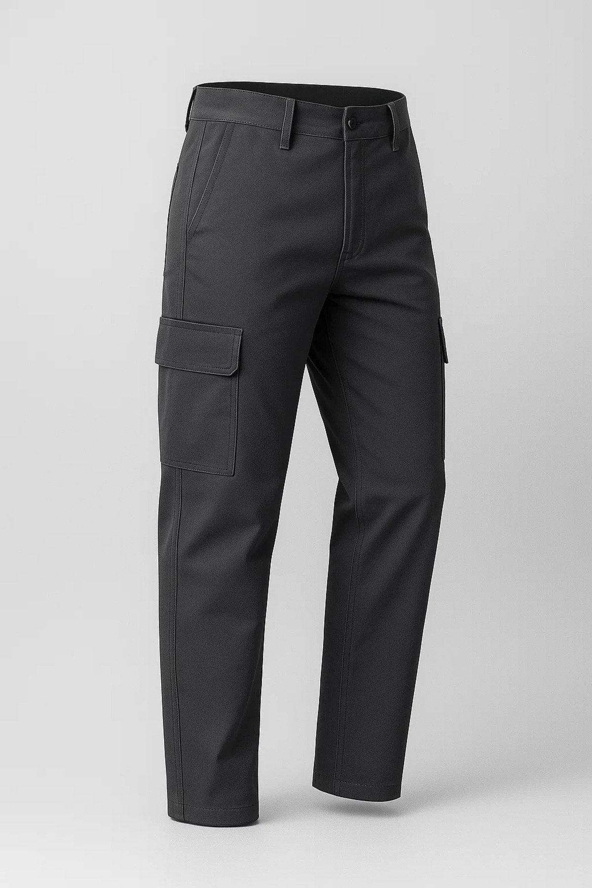 Erkek Yüksek Bel Kargo Cepli Füme Baggy Pantolon 5