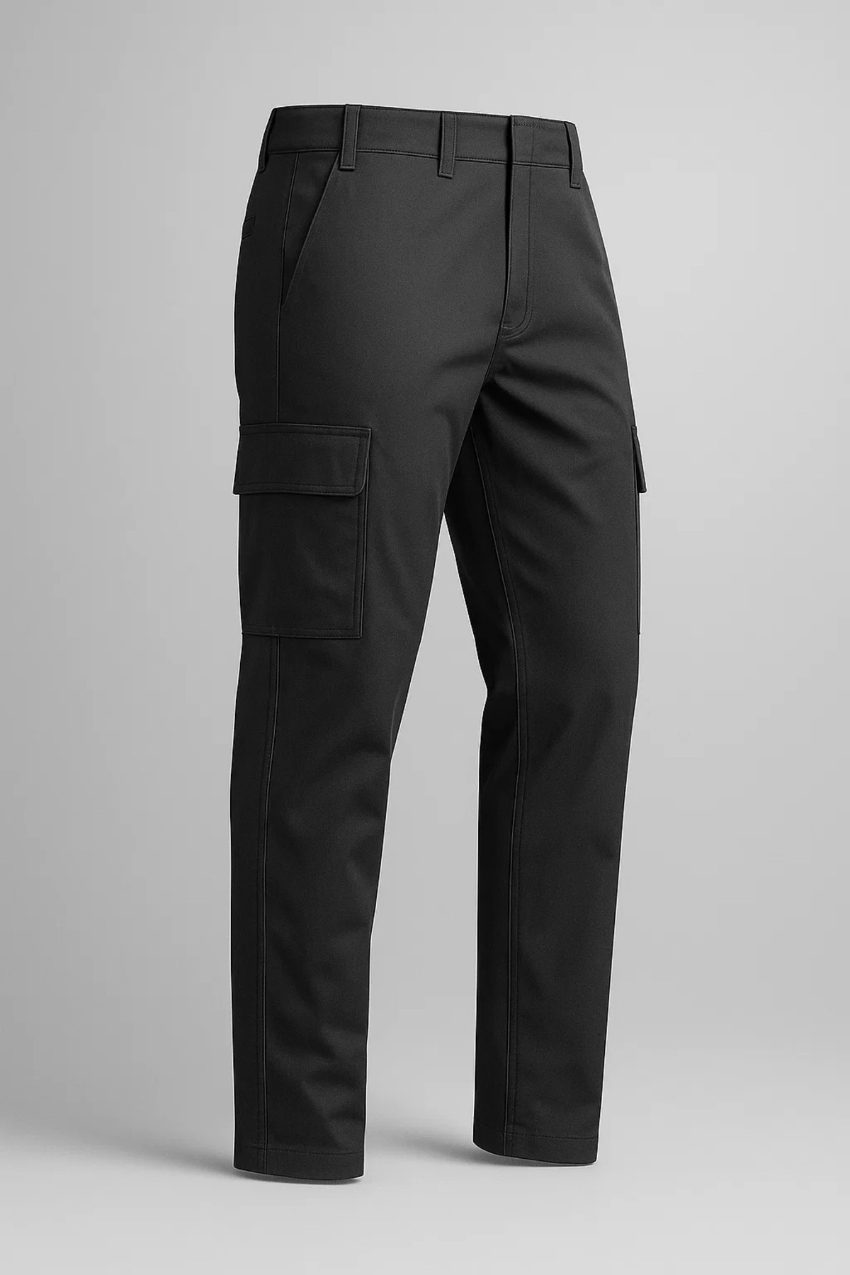 Erkek Yüksek Bel Kargo Cepli Füme Baggy Pantolon 6