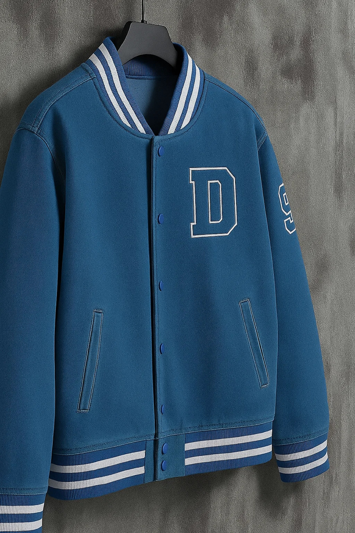 Erkek Premium Oversize Mavi Kot Kolej Mont 3