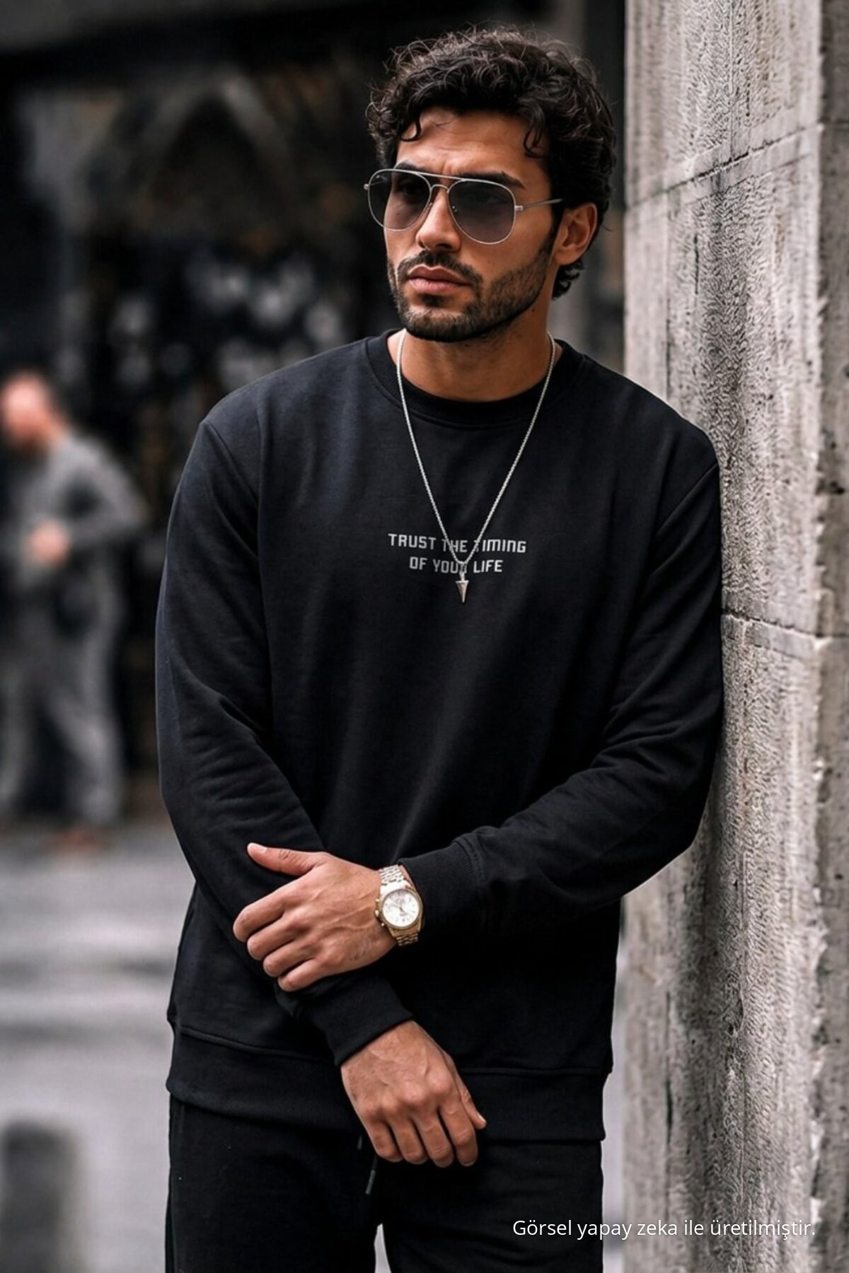 3 Adet Erkek Pamuklu Baskılı Regular Fit Sweatshirt Antrasit 7