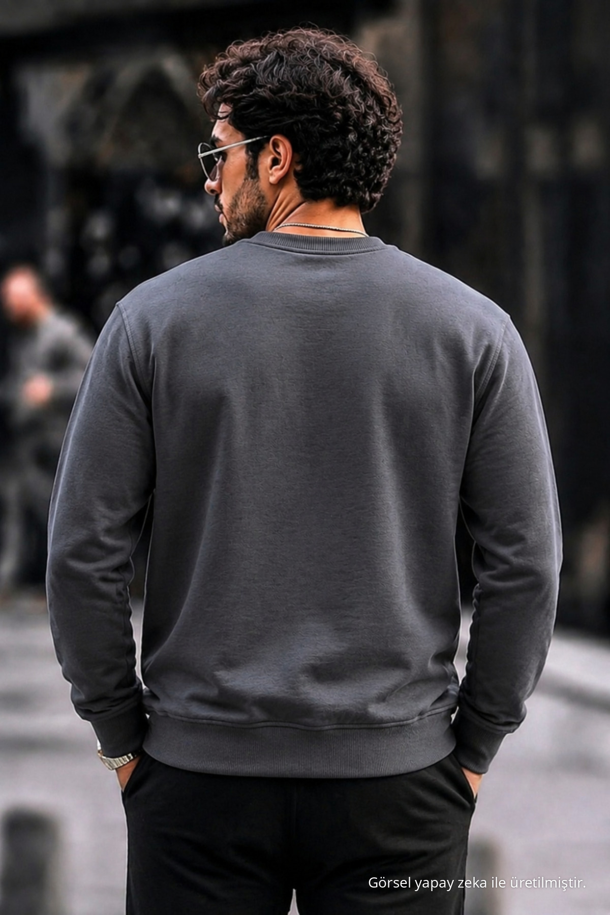 3 Adet Erkek Pamuklu Baskılı Regular Fit Sweatshirt Gri 6