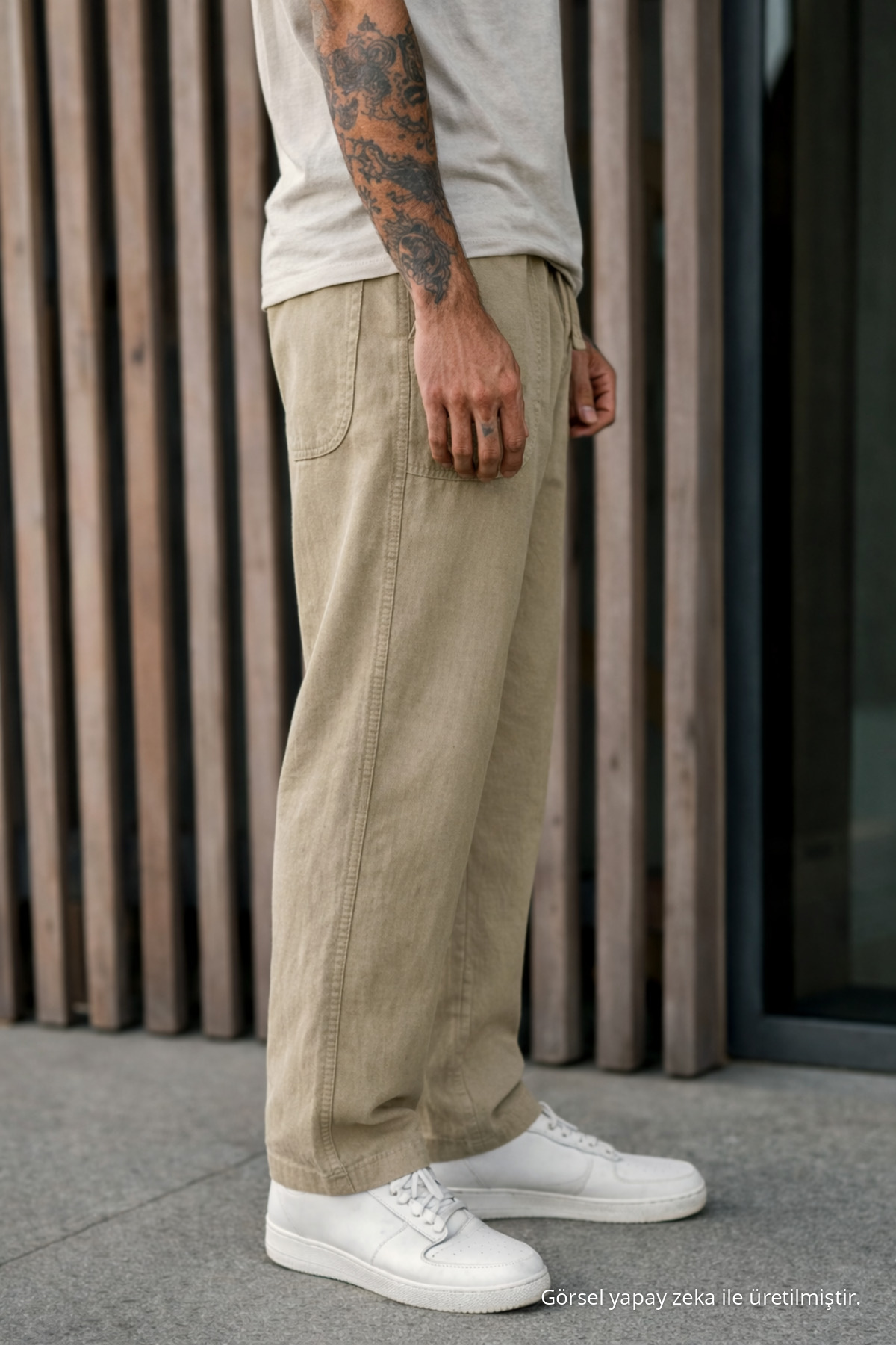 3 Adet Erkek Premium Yazlık Jogger Keten Pantolon Beyaz 5