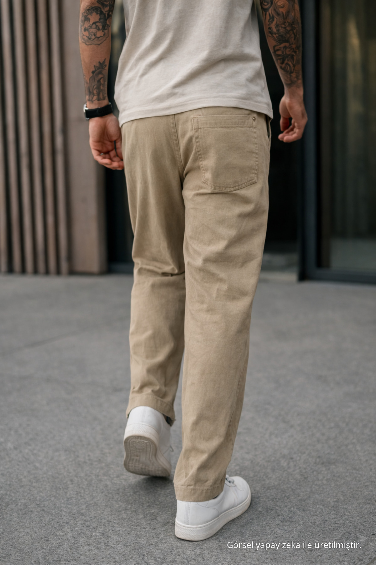 3 Adet Erkek Premium Yazlık Jogger Keten Pantolon Ekru 7