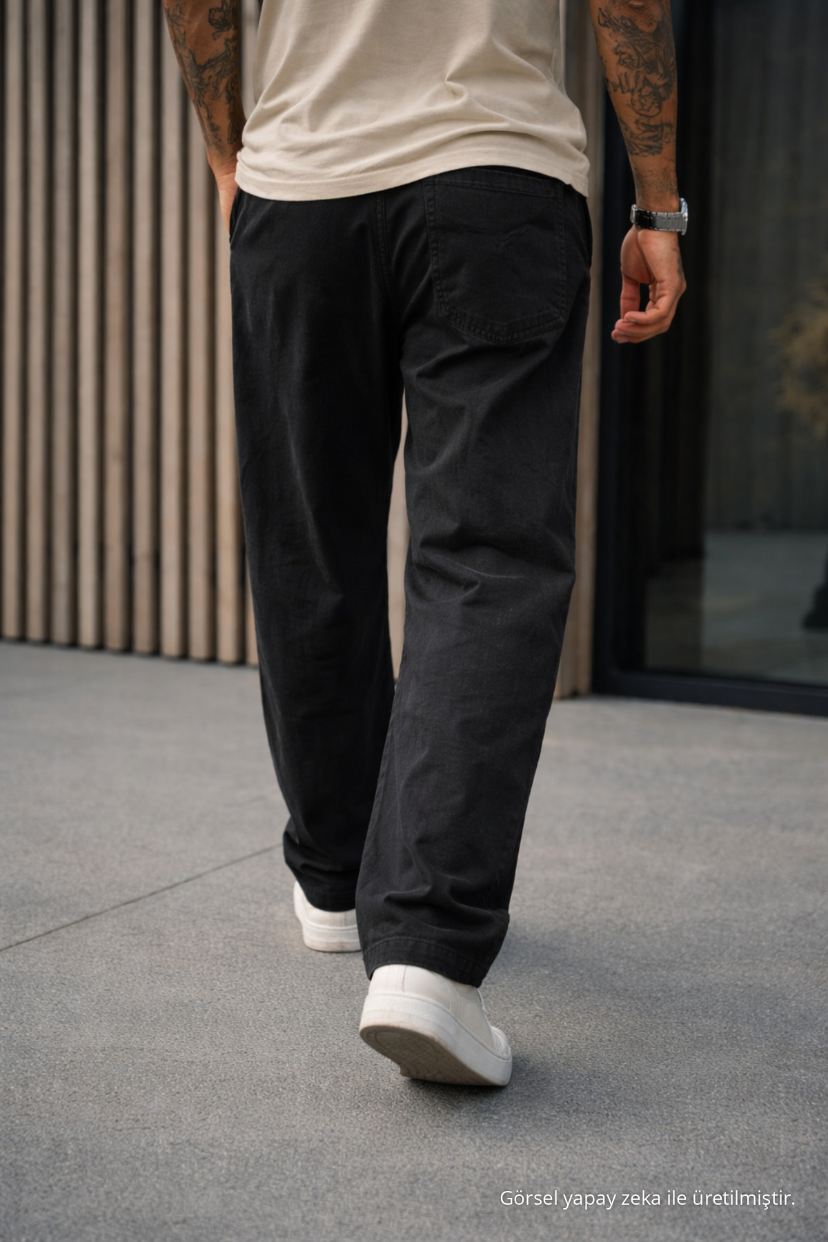 3 Adet Erkek Premium Yazlık Jogger Keten Pantolon Krem 7