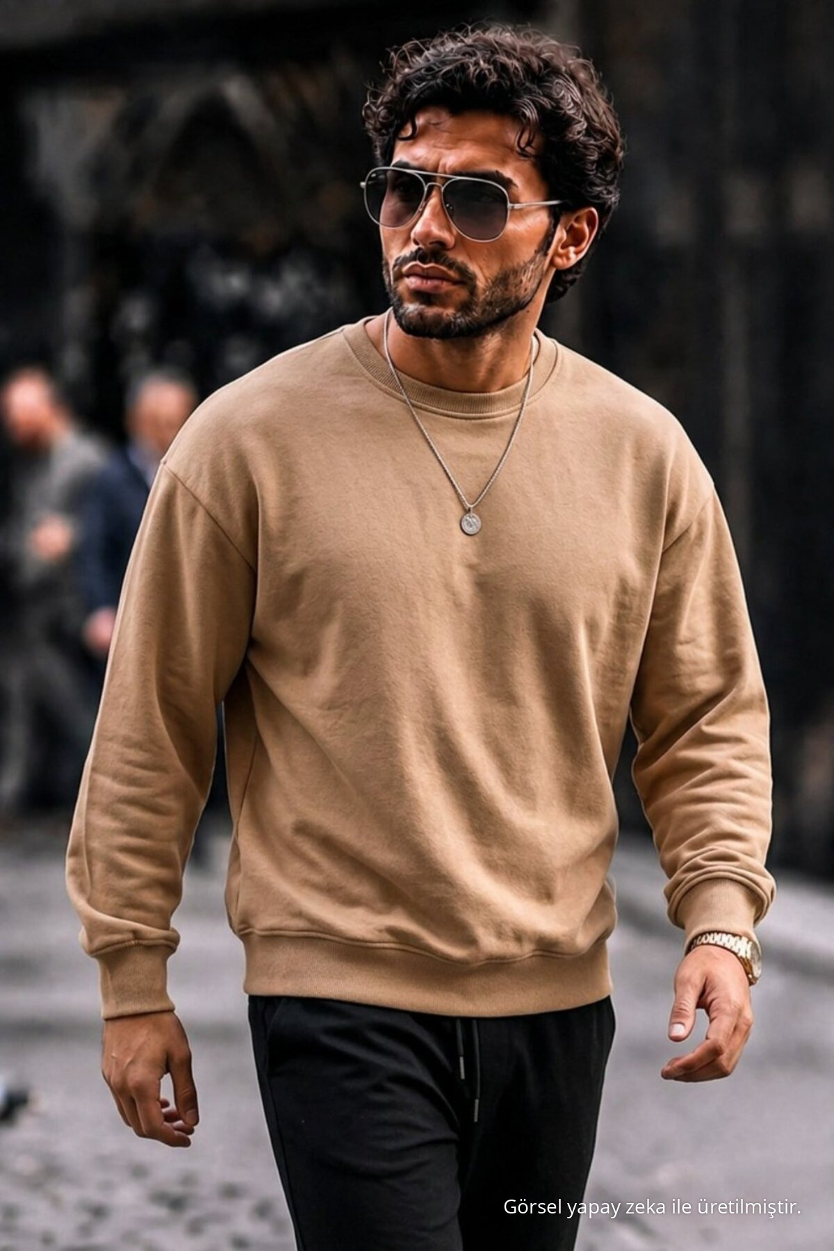 3 Adet Erkek %100 Pamuk Regular Fit Basic Sweatshirt Beyaz 3