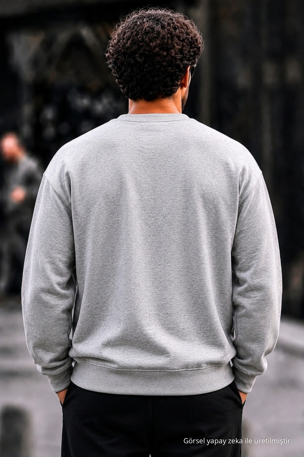 3 Adet Erkek %100 Pamuk Regular Fit Basic Sweatshirt Mavi 5