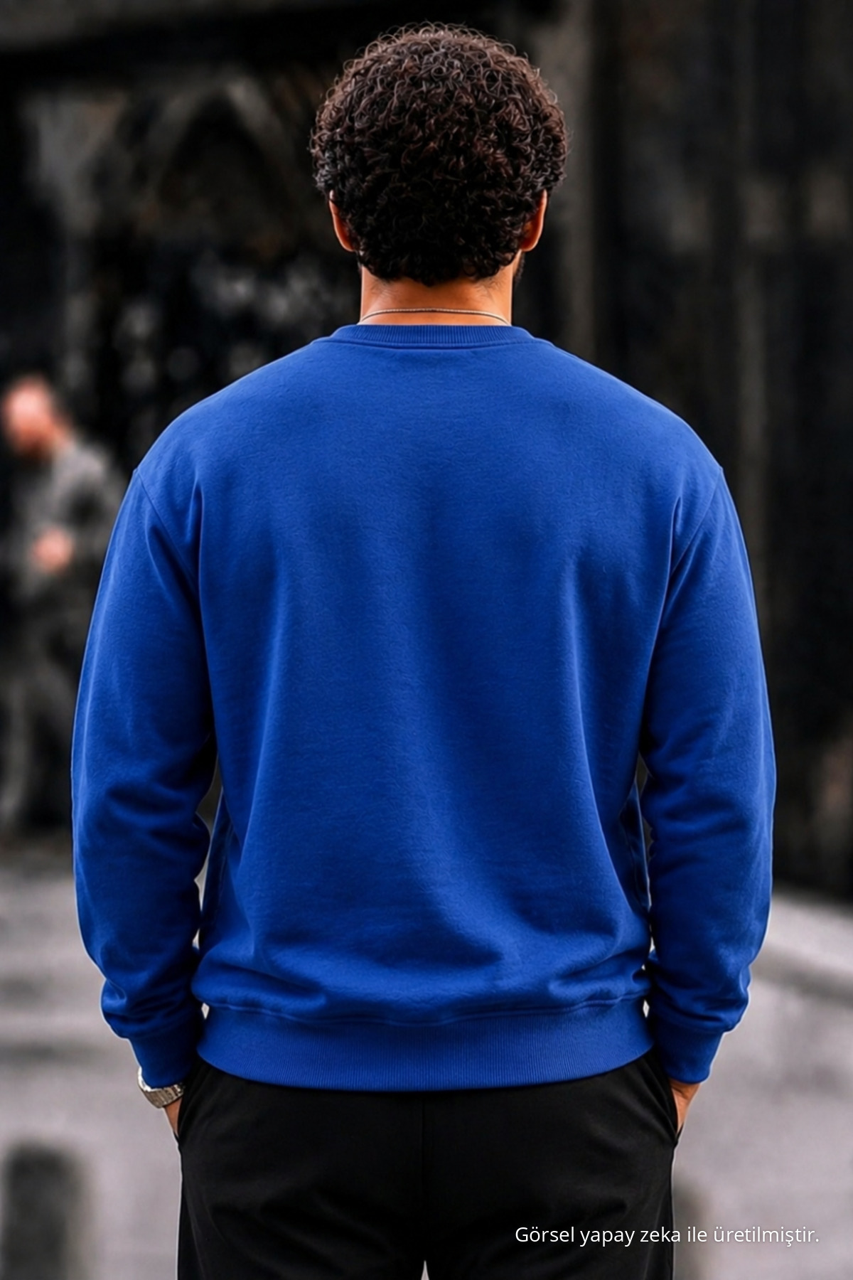 3 Adet Erkek %100 Pamuk Regular Fit Basic Sweatshirt Siyah 7