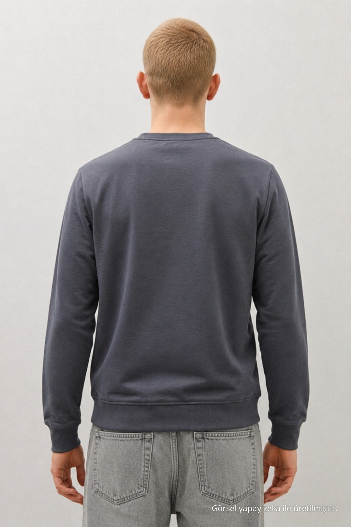 3 Adet Erkek Günlük Trend Bisiklet Yaka Baskılı Sweatshirt Beyaz 6