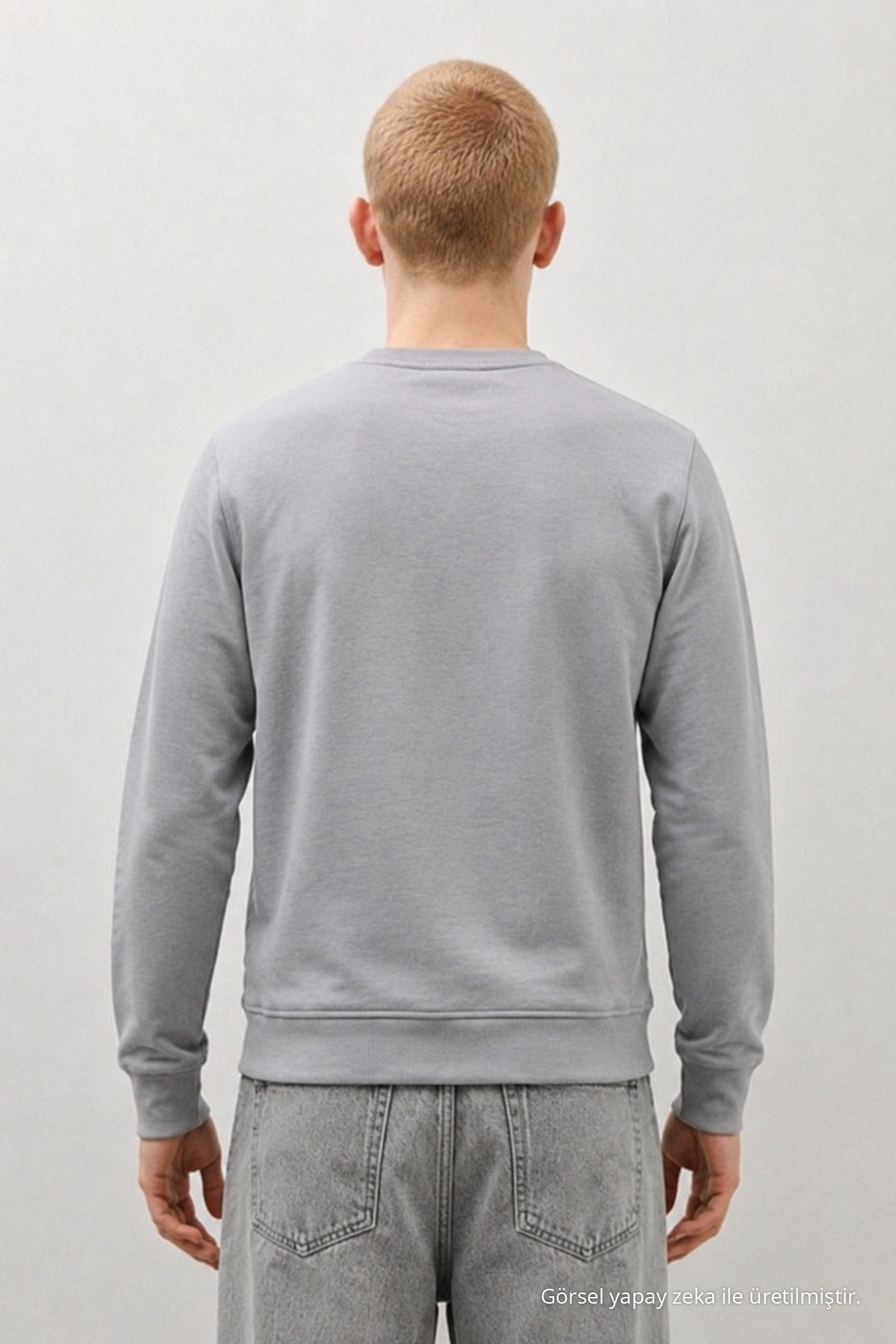 3 Adet Erkek Günlük Trend Bisiklet Yaka Baskılı Sweatshirt Siyah 4