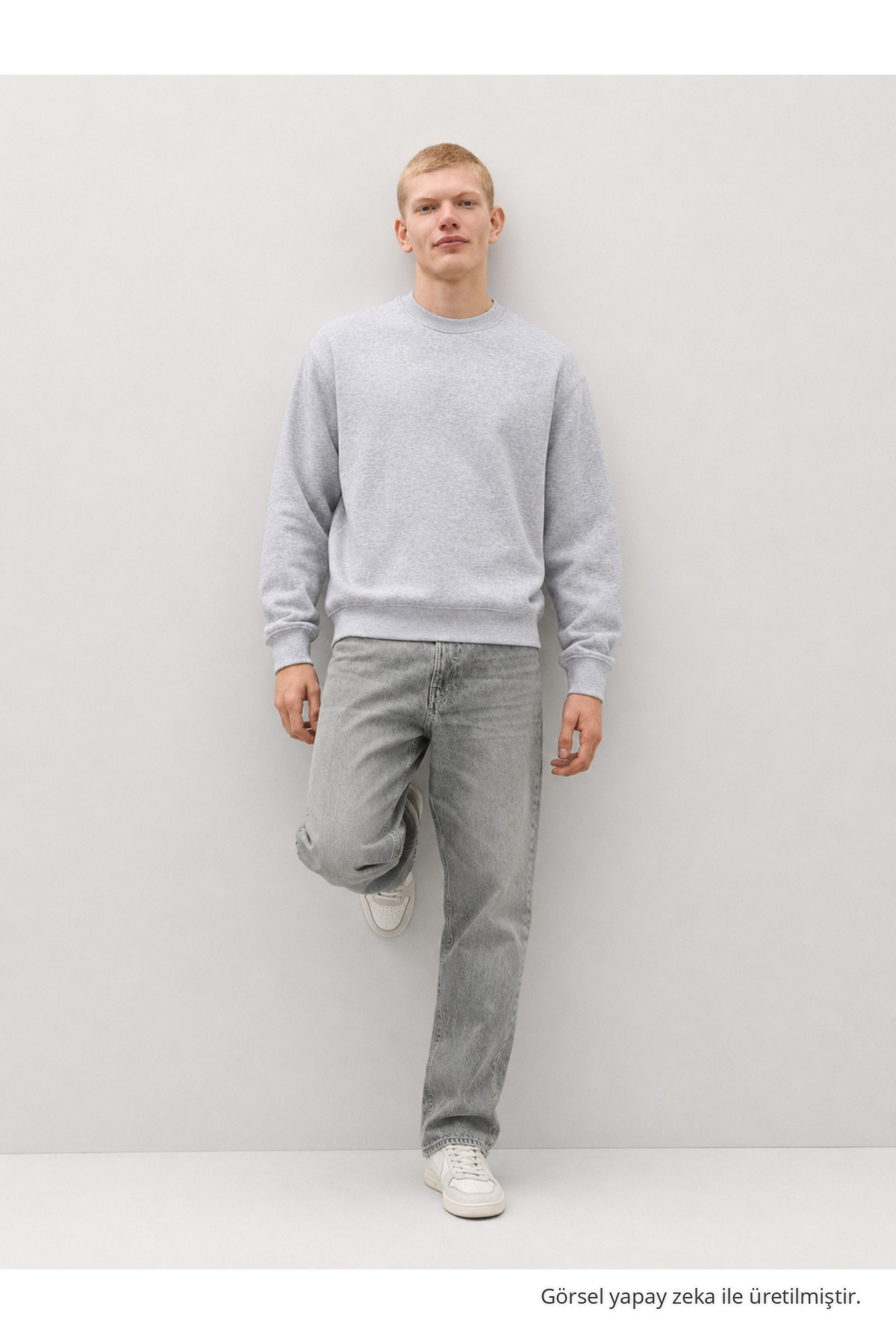 3 Adet Erkek Günlük Bisiklet Yaka Bol Sweatshirt Bordo 5