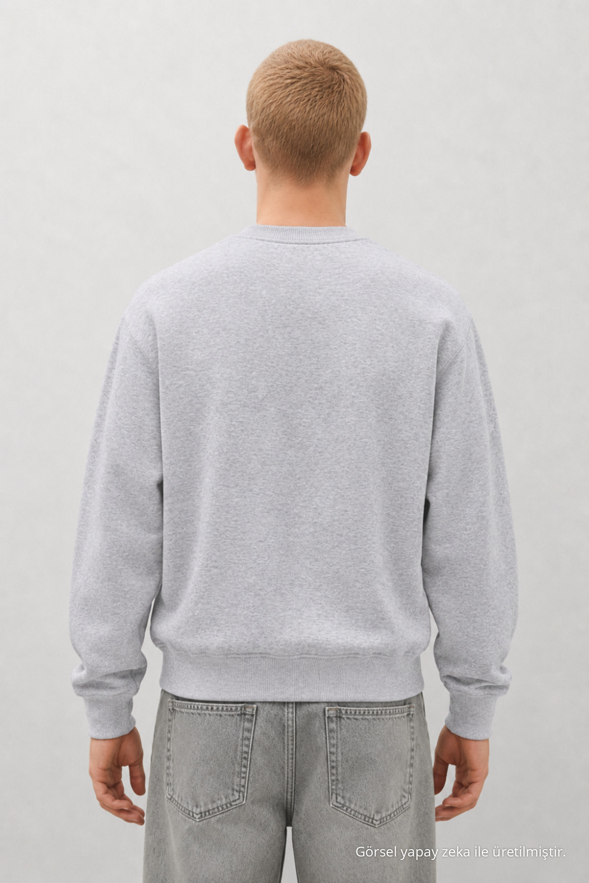 3 Adet Erkek Günlük Bisiklet Yaka Bol Sweatshirt Kırmızı 5