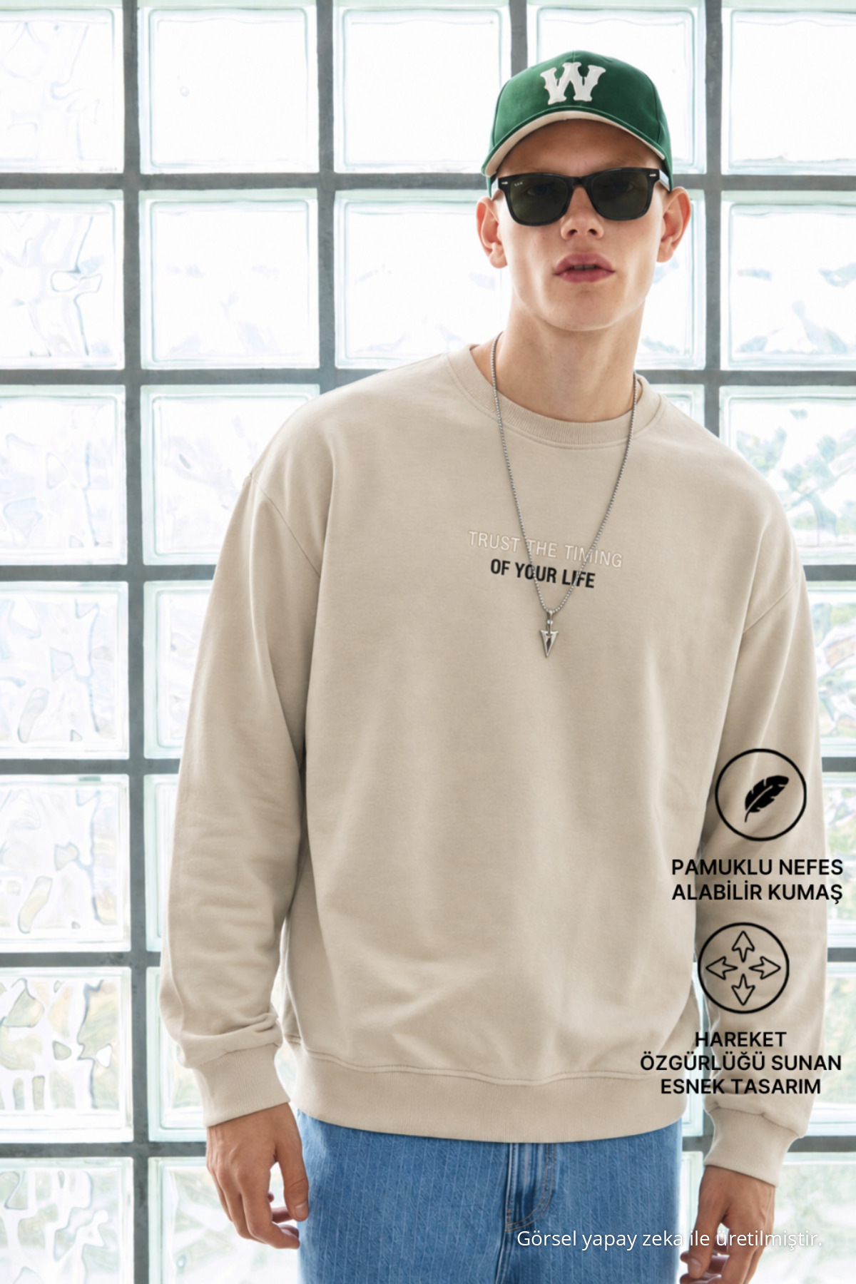 3 Adet Erkek Uzun Kol Baskılı Pamuklu Sweatshirt Beyaz 3