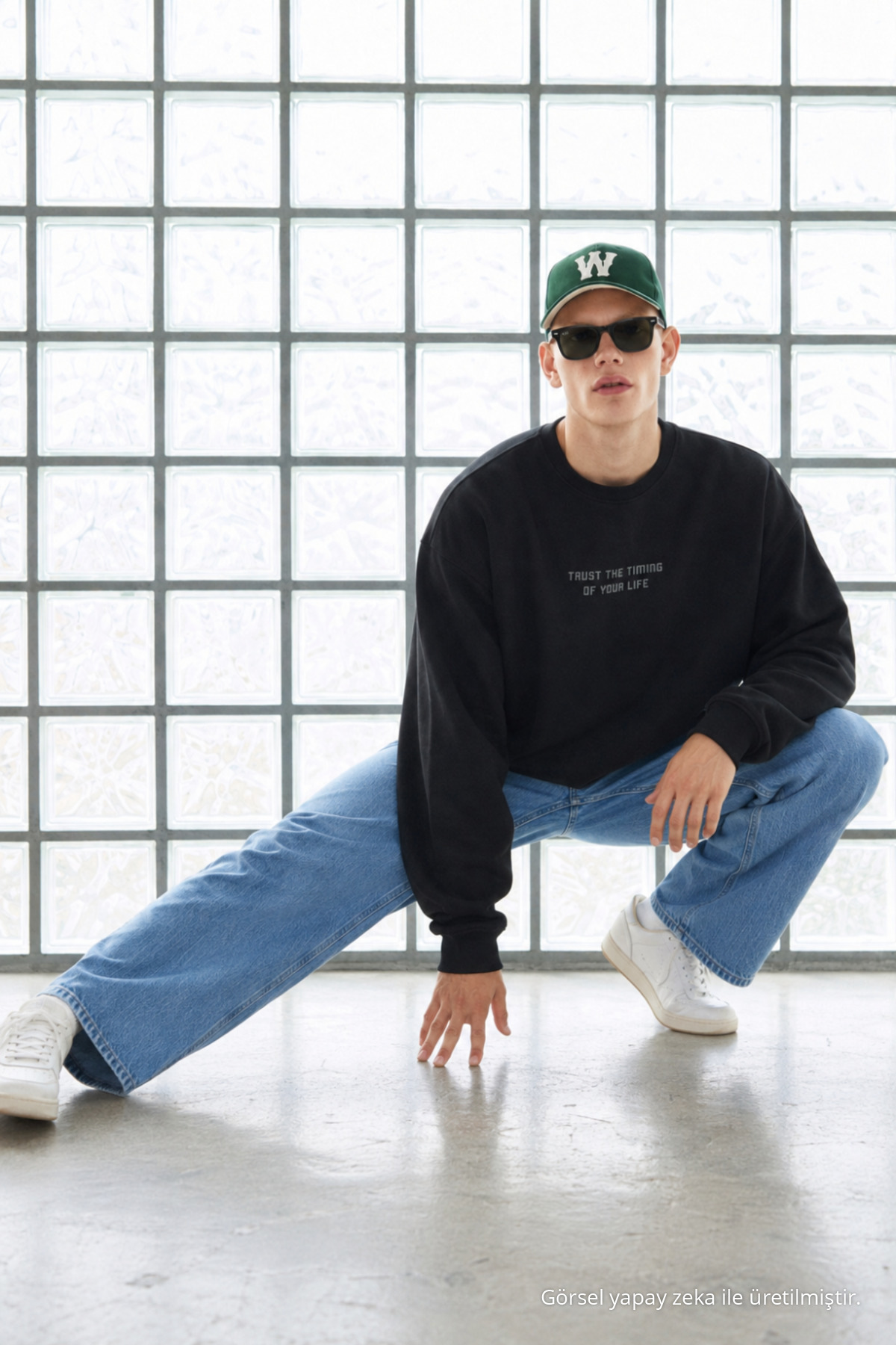 3 Adet Erkek Uzun Kol Baskılı Pamuklu Sweatshirt Yeşil 6