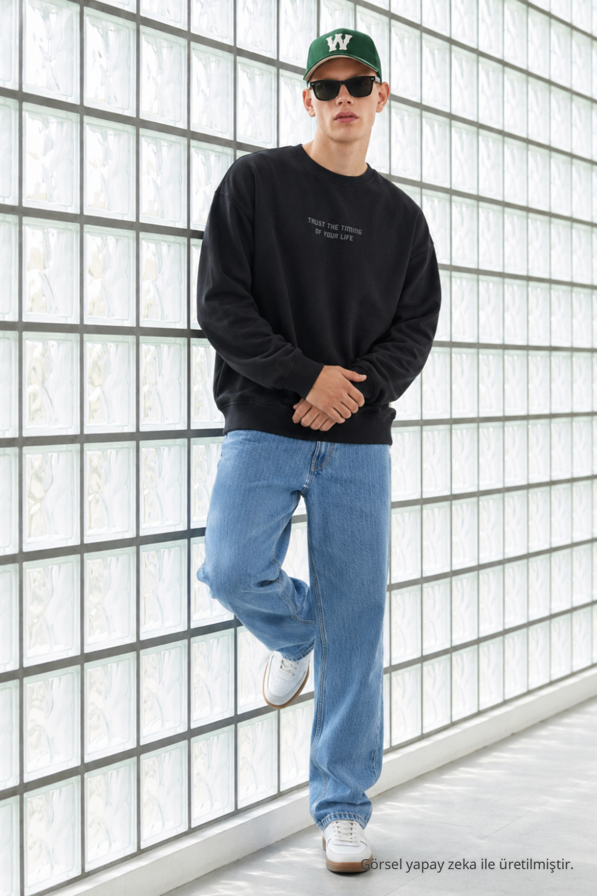 3 Adet Erkek Uzun Kol Baskılı Pamuklu Sweatshirt Yeşil 5