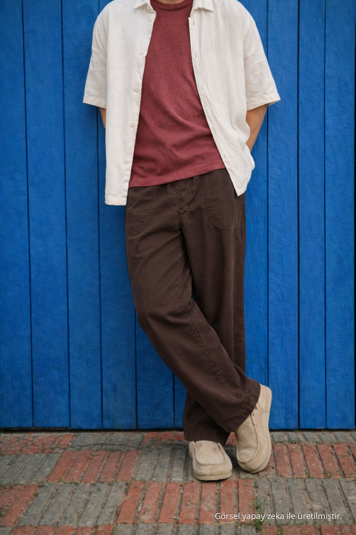 3 Adet Erkek Günlük Rahat Yazlık Jogger Keten Pantolon Camel 6