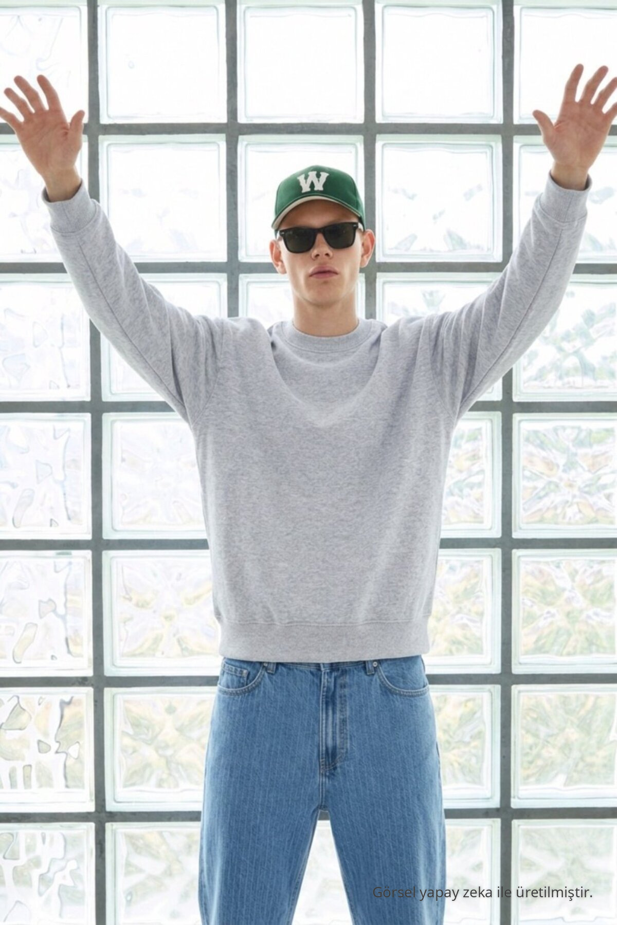 3 Adet Erkek Pamuklu Salaş Basic Kışlık Sweatshirt Antrasit 3