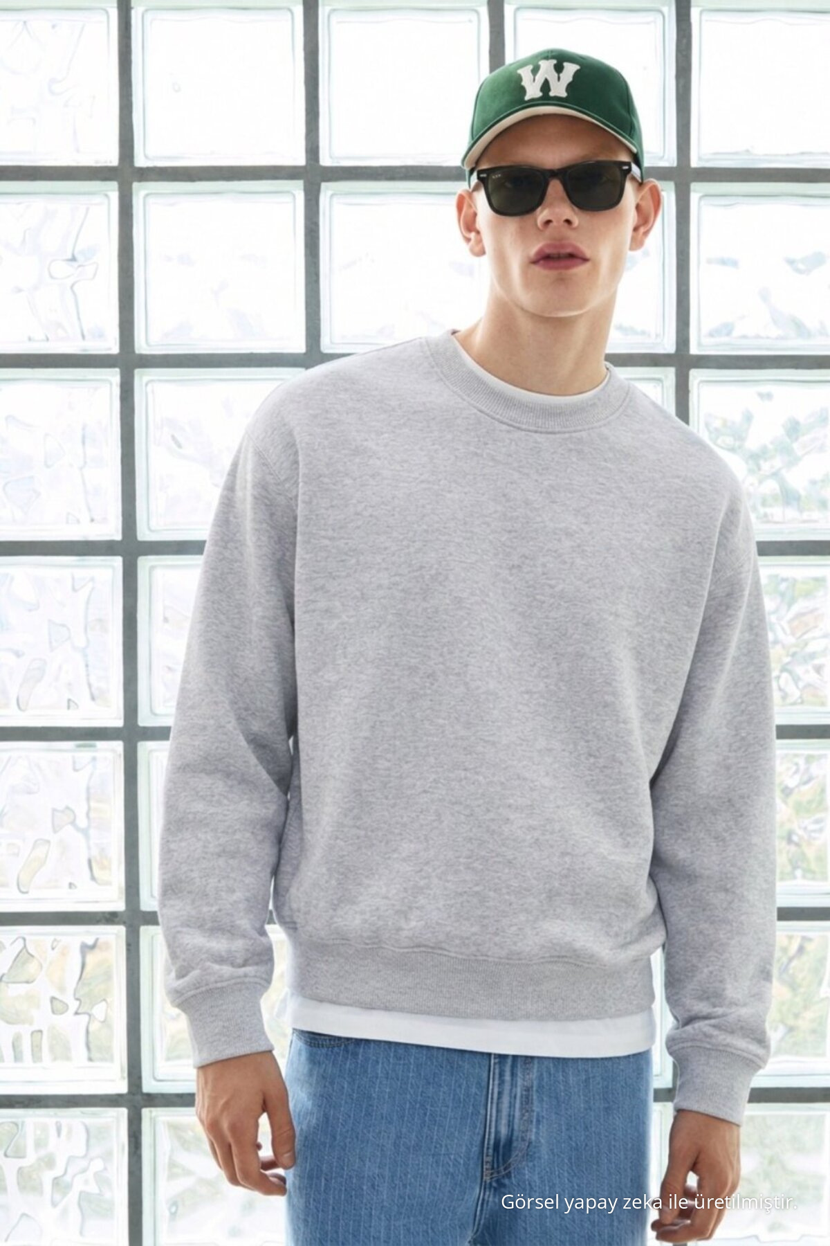 3 Adet Erkek Pamuklu Salaş Basic Kışlık Sweatshirt Beyaz 3