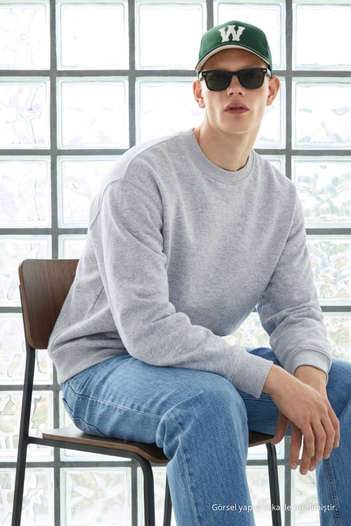 3 Adet Erkek Pamuklu Salaş Basic Kışlık Sweatshirt Beyaz 6