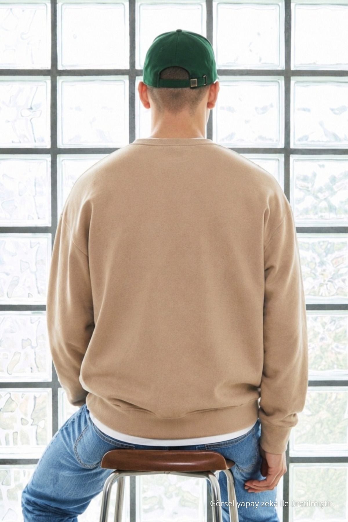 3 Adet Erkek Pamuklu Salaş Basic Kışlık Sweatshirt Beyaz 5