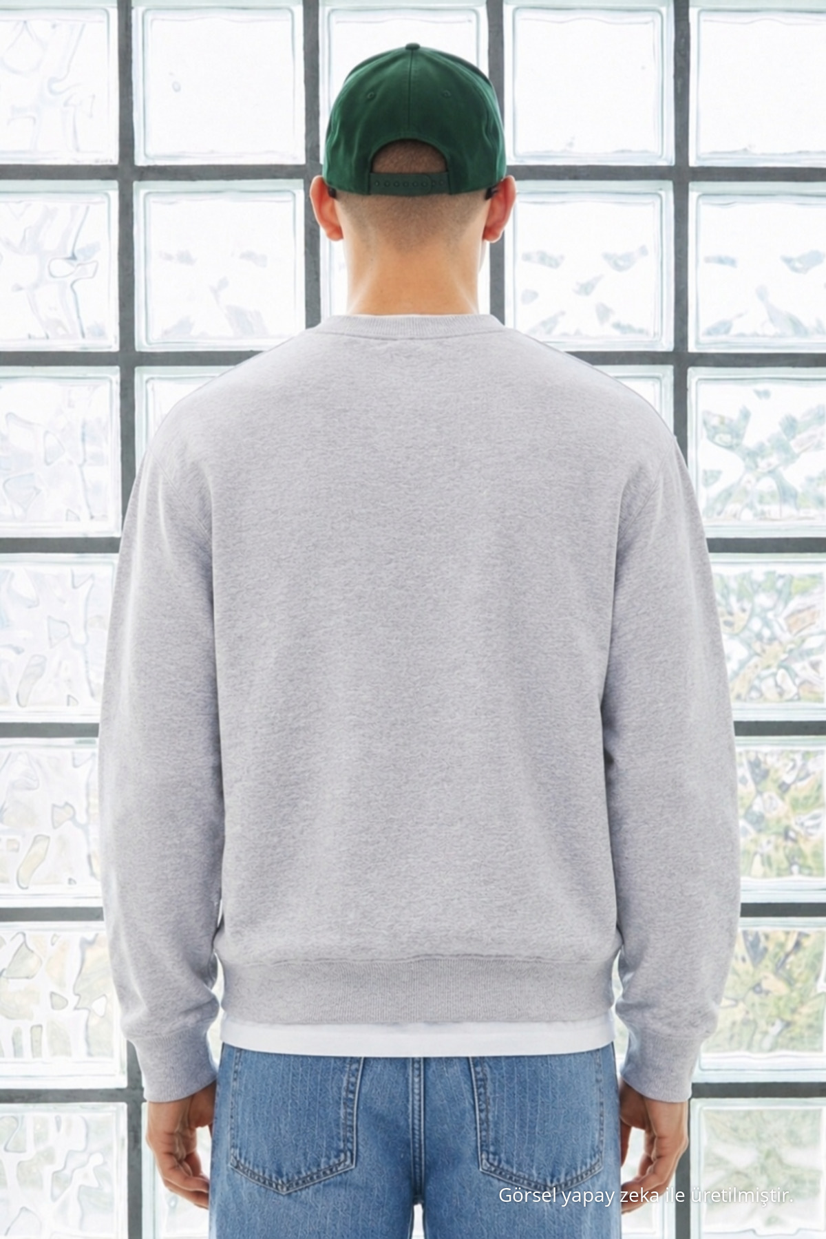 3 Adet Erkek Pamuklu Salaş Basic Kışlık Sweatshirt Gri 5