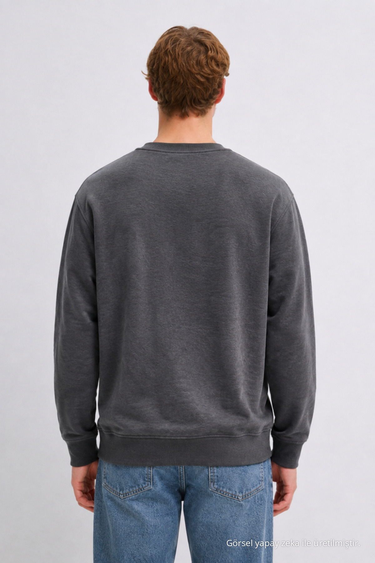 3 Adet Erkek Rahat Kalıp Premium Baskılı Sweatshirt Beyaz 7