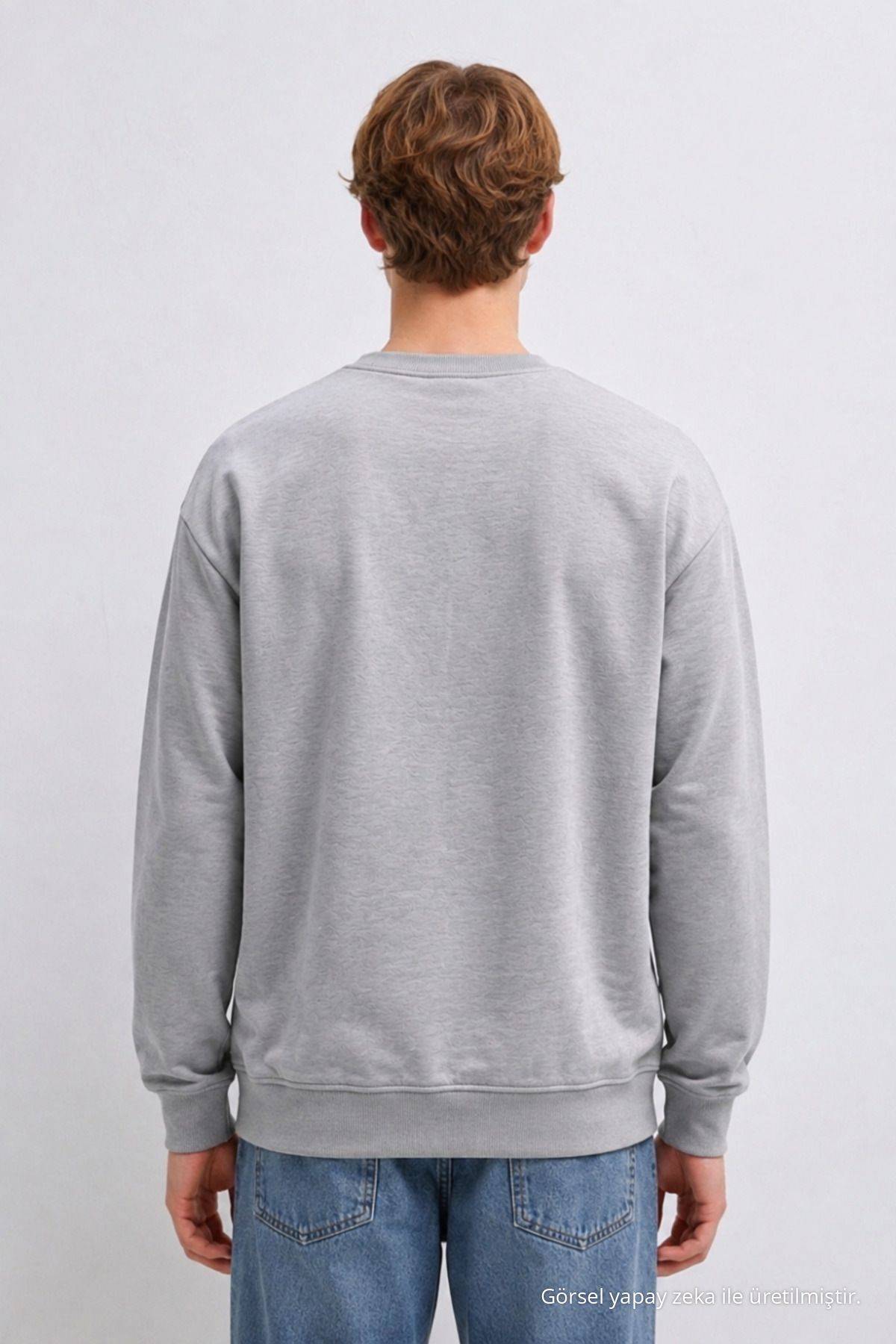 3 Adet Erkek Rahat Kalıp Premium Baskılı Sweatshirt Mavi 6