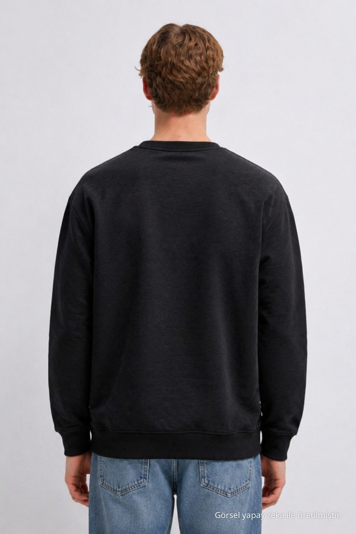 3 Adet Erkek Rahat Kalıp Premium Baskılı Sweatshirt Siyah 7