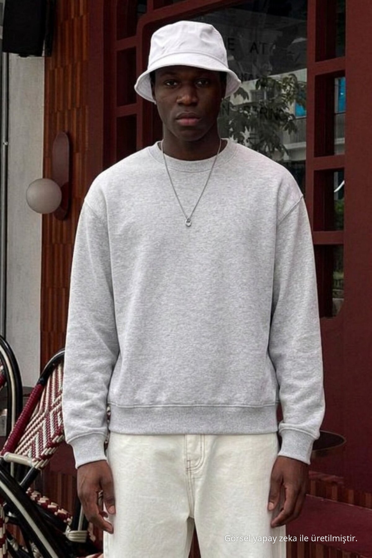 3 Adet Erkek Trend Rahat Kalıp Günlük Sweatshirt Antrasit 7