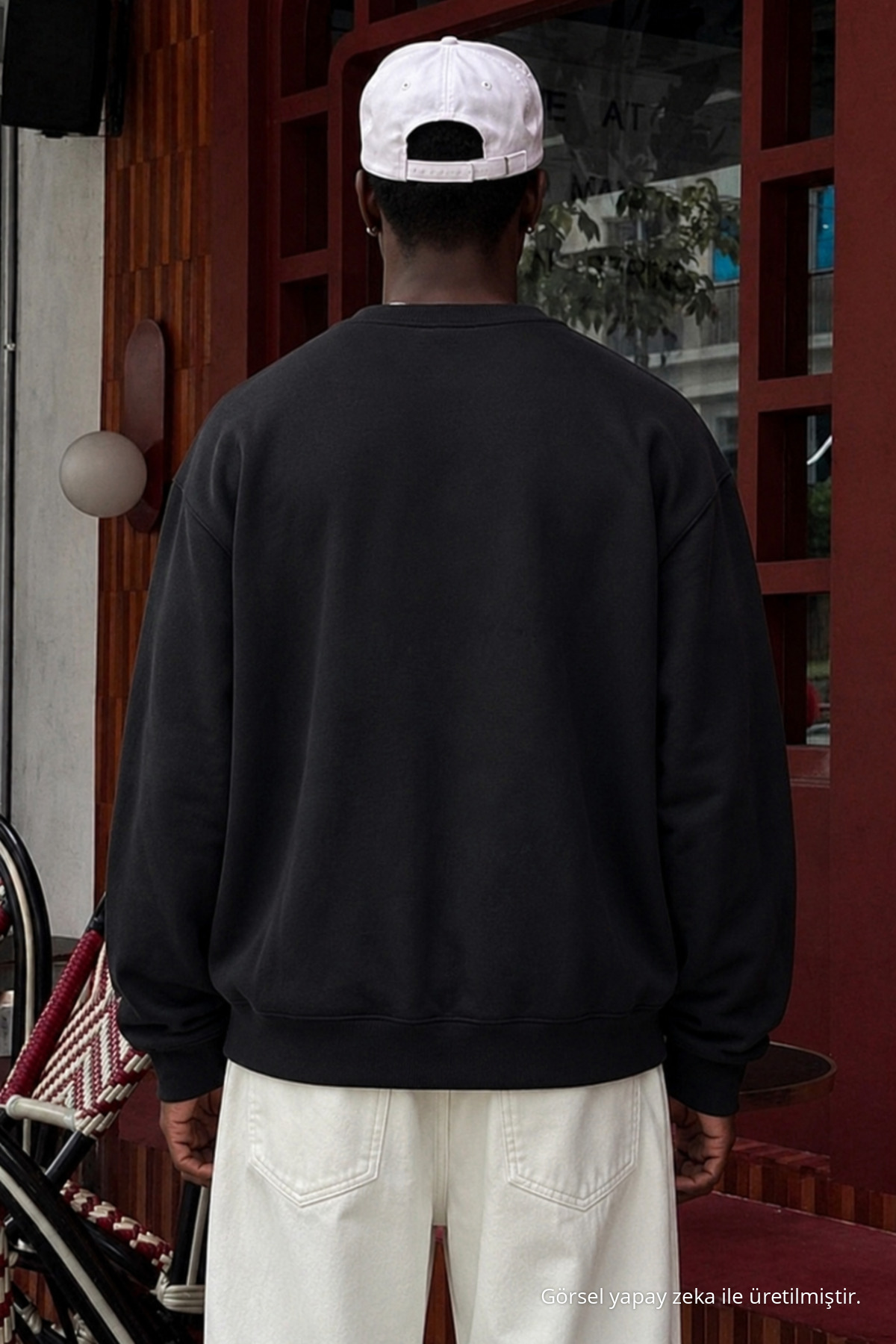 3 Adet Erkek Trend Rahat Kalıp Günlük Sweatshirt Beyaz 6