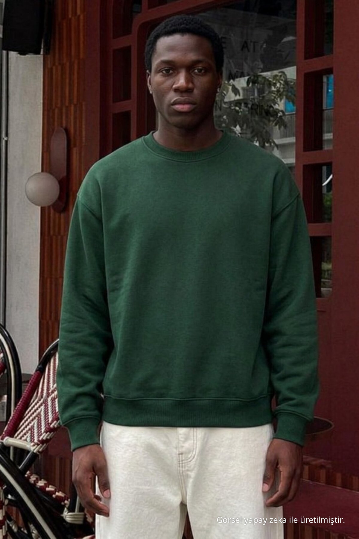 3 Adet Erkek Trend Rahat Kalıp Günlük Sweatshirt Bordo 7