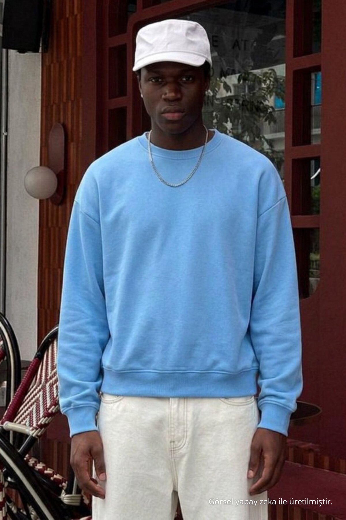 3 Adet Erkek Trend Rahat Kalıp Günlük Sweatshirt Kırmızı 3