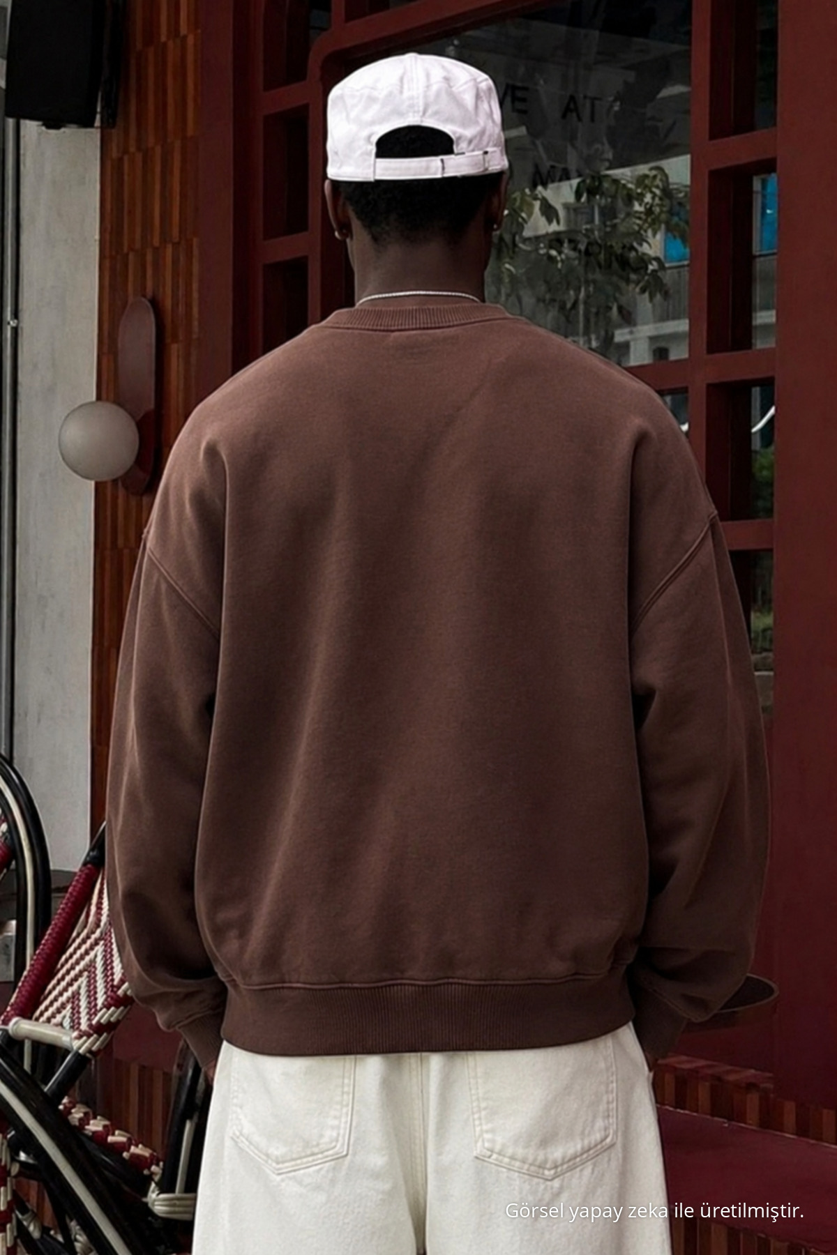 3 Adet Erkek Trend Rahat Kalıp Günlük Sweatshirt Krem 5