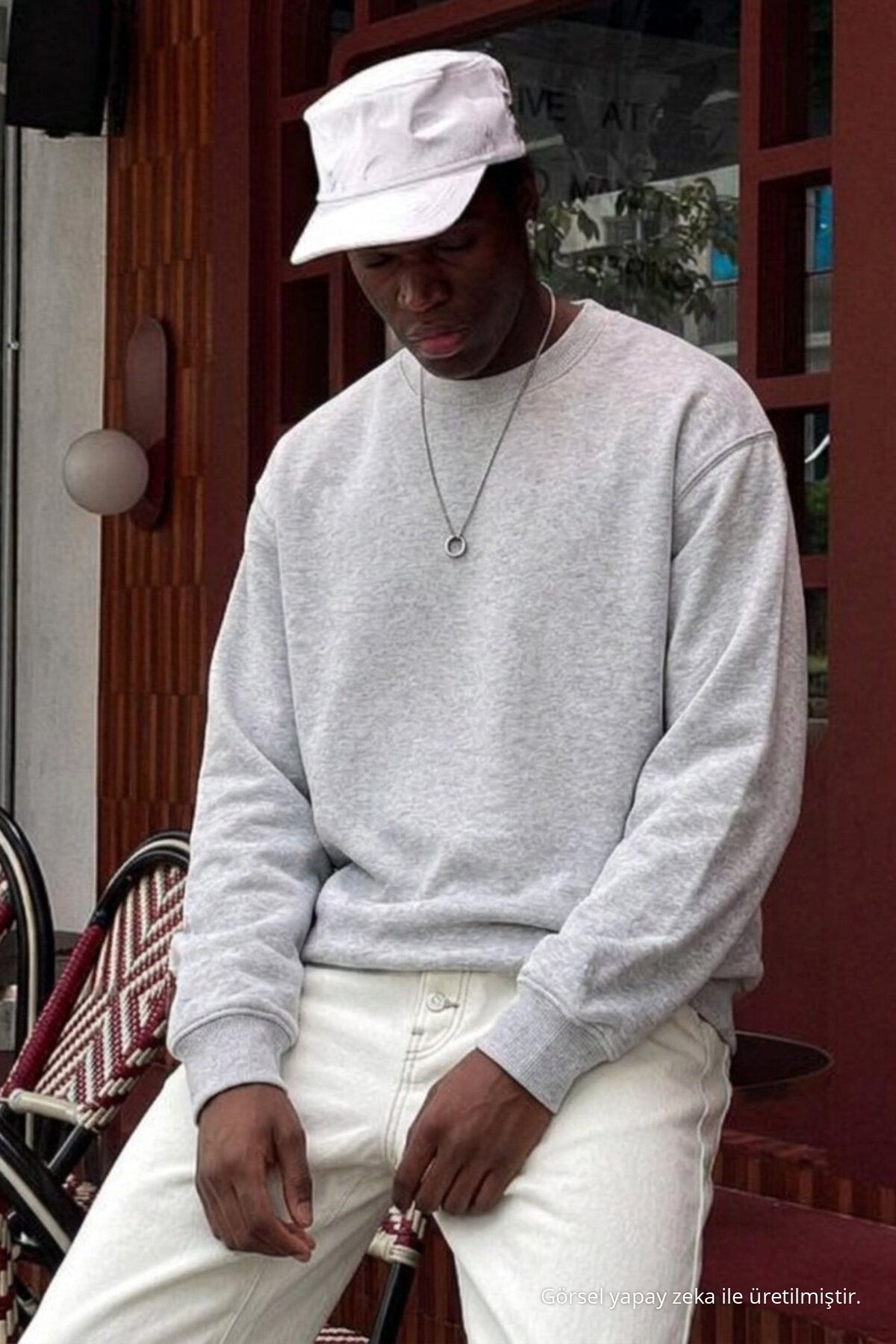 3 Adet Erkek Trend Rahat Kalıp Günlük Sweatshirt Yeşil 4