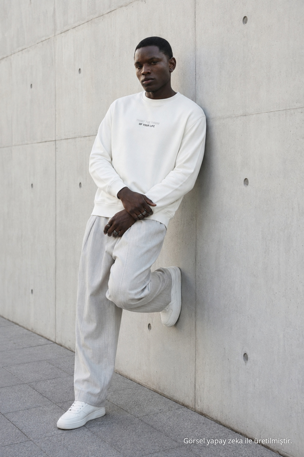 3 Adet Erkek Baskılı Relax Fit Mevsimlik Sweatshirt Antrasit 5