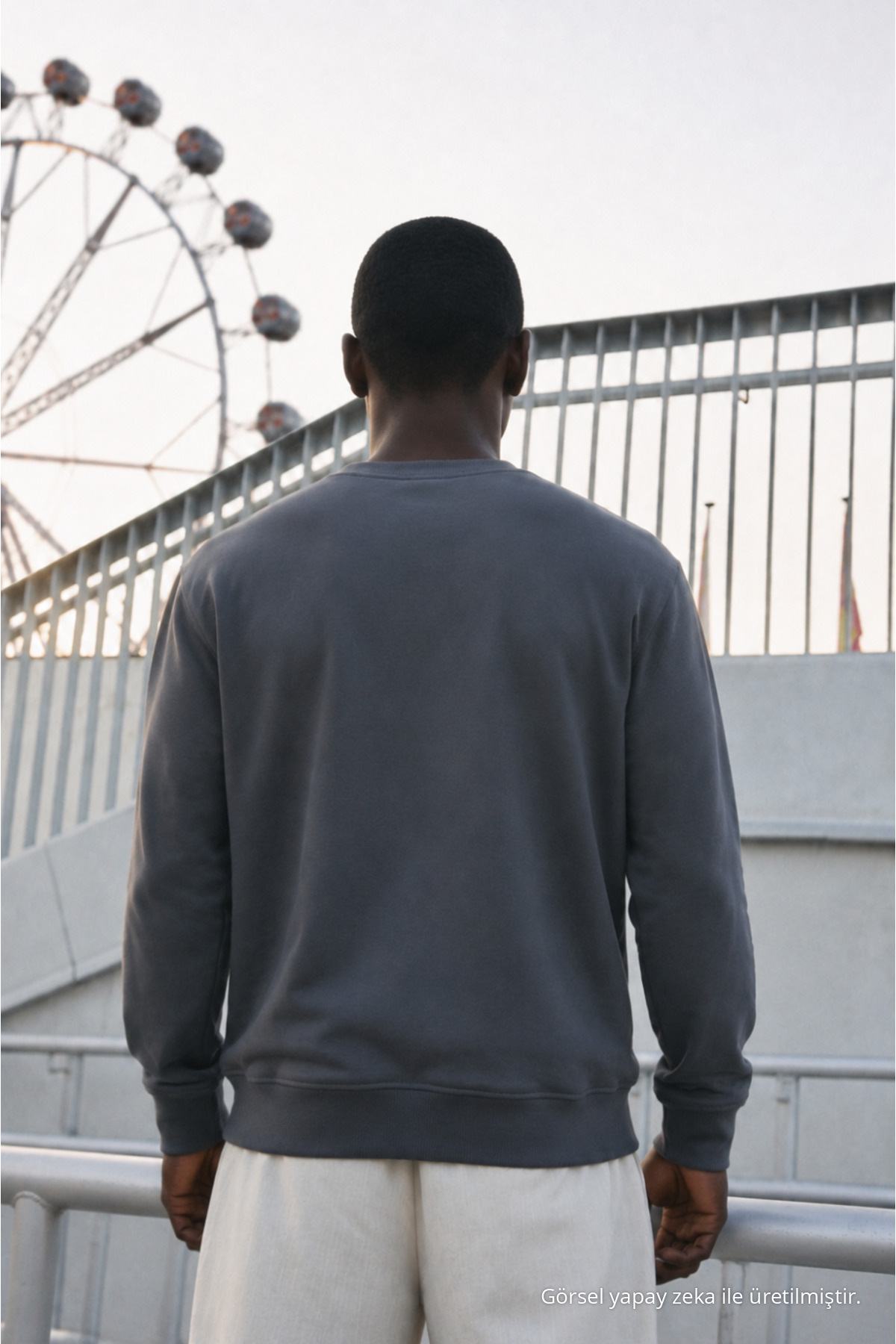 3 Adet Erkek Baskılı Relax Fit Mevsimlik Sweatshirt Beyaz 6
