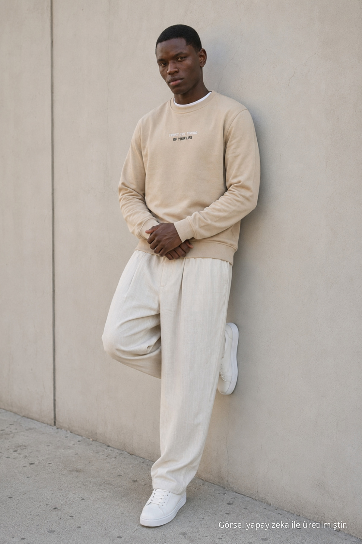 3 Adet Erkek Baskılı Relax Fit Mevsimlik Sweatshirt Beyaz 7