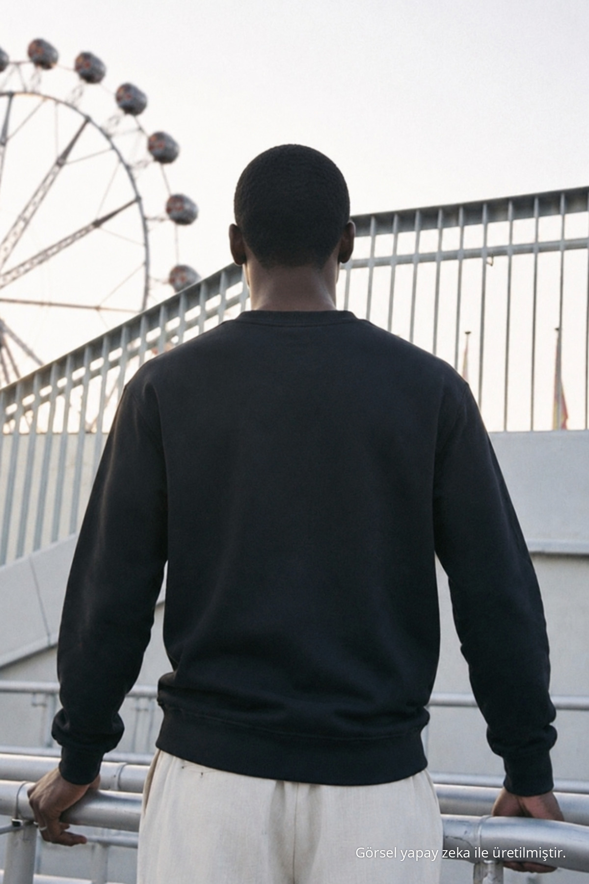 3 Adet Erkek Baskılı Relax Fit Mevsimlik Sweatshirt Krem 7