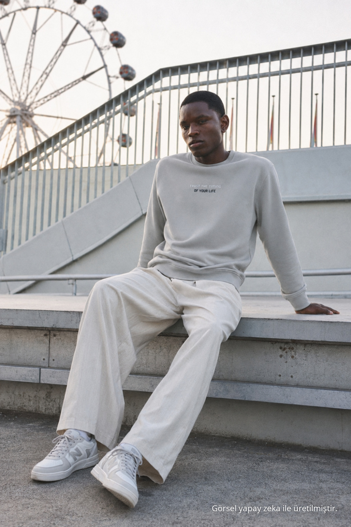 3 Adet Erkek Baskılı Relax Fit Mevsimlik Sweatshirt Siyah 5