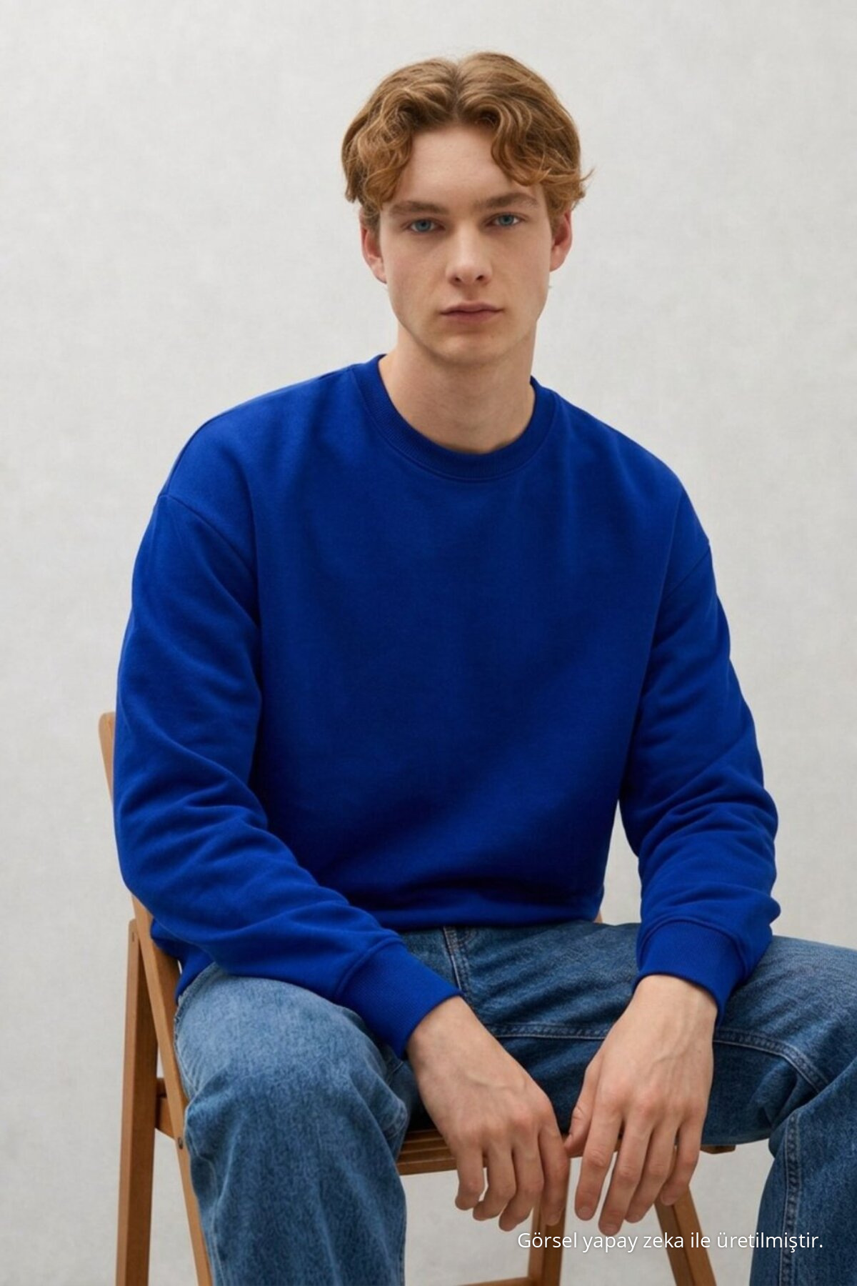 3 Adet Erkek 3 İplik Kalın Kışlık Premium Sweatshirt Bej 3